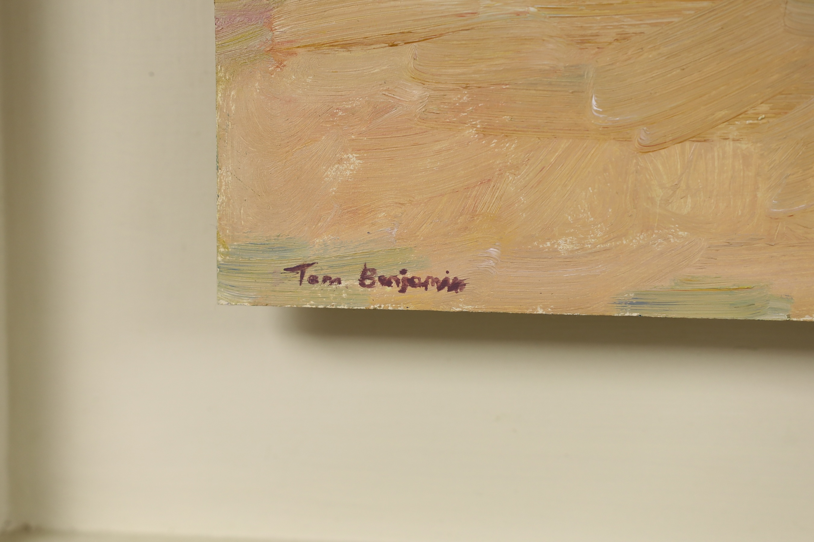 Tom Benjamin (Contemporary), oil on board, 'The Carousel, Brighton Beach', signed with gallery label verso, 23 x 31cm